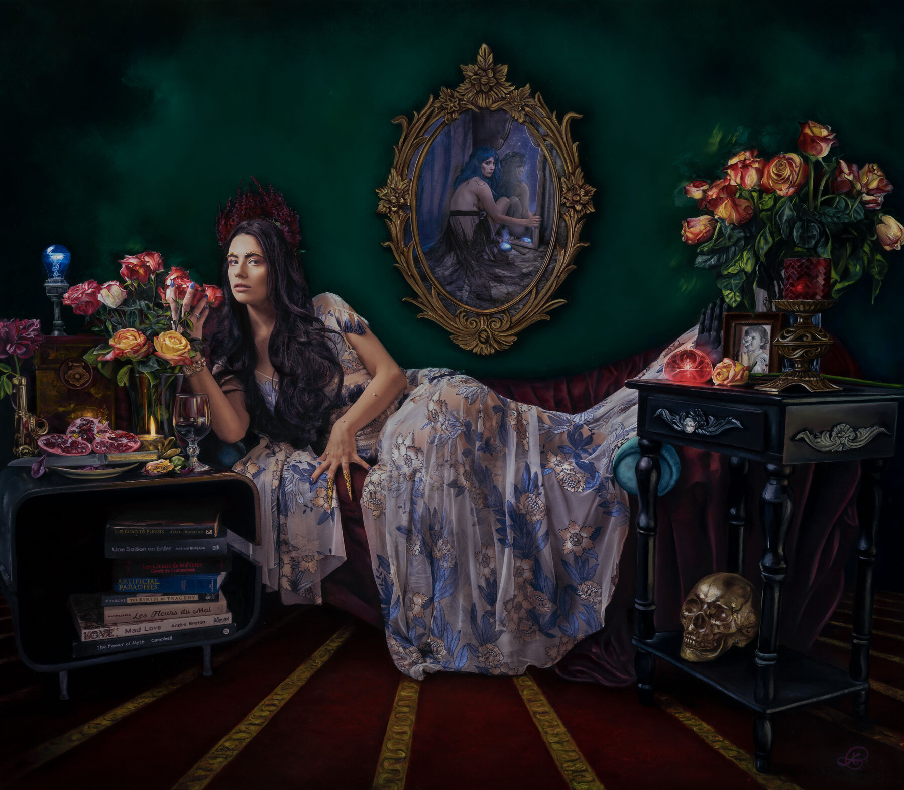 The Ineffable Maiden: Persephone, full view of the painting