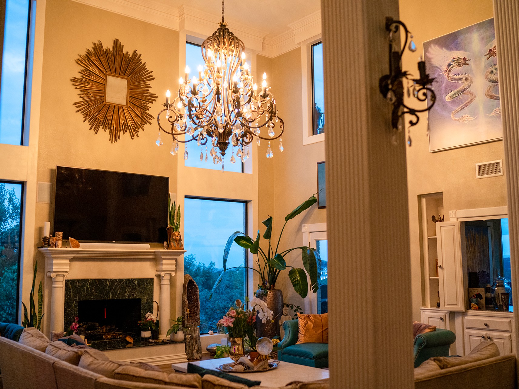 Alchemy: Prima Materia hanging at full scale in a private collector's living room
